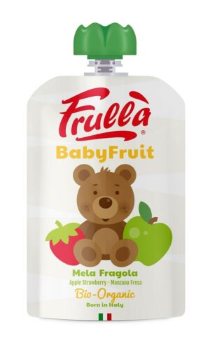 MUS JABŁKO - TRUSKAWKA BEZ DODATKU CUKRÓW BEZGLUTENOWY OD 6 MIESIĄCA BIO 100 g - FRULLA (NATURA NUOVA)