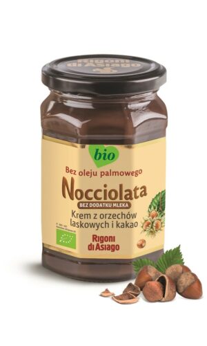KREM Z ORZECHÓW LASKOWYCH I KAKAO BEZ DODATKU MLEKA BEZGLUTENOWY BIO 250 g - RIGONI DI ASIAGO (NOCCIOLATA)
