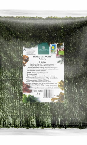 ALGI NORI PRAŻONE DO SUSHI BIO 15 g - PORTO MUINOS