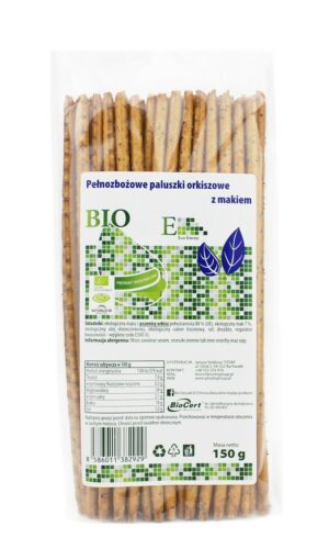 PALUSZKI ORKISZOWE PEŁNOZIARNISTE Z MAKIEM BIO 150 g - ENVOY