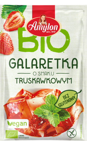 GALARETKA Z AGAREM O SMAKU TRUSKAWKOWYM BEZGLUTENOWA BIO 40 g - AMYLON