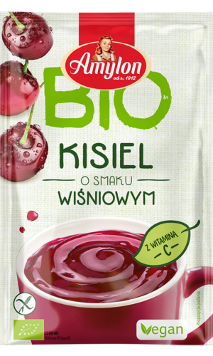 KISIEL INSTANT O SMAKU WIŚNIOWYM BEZGLUTENOWY BIO 30 g - AMYLON