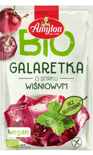 GALARETKA Z AGAREM O SMAKU WIŚNIOWYM BEZGLUTENOWA BIO 40 g - AMYLON