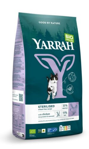 (DLA KOTA WYSTERYLIZOWANEGO) KARMA Z KURCZAKIEM I ŚLEDZIEM BIO 700 g - YARRAH
