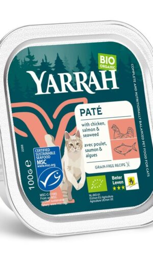 (DLA KOTA) PASZTET Z ŁOSOSIA Z ALGAMI MORSKIMI BIO 100 g - YARRAH