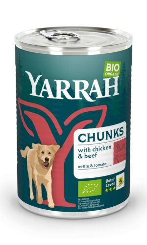 (DLA PSA DOROSŁEGO) KARMA Z WOŁOWINĄ, POKRZYWĄ I POMIDOREM BIO 405 g - YARRAH