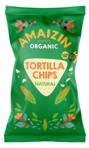 CHIPSY TORTILLA KUKURYDZIANE SOLONE BEZGLUTENOWE BIO 250 g - AMAIZIN