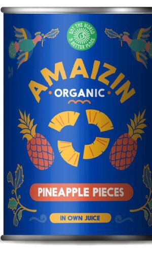 ANANAS KAWAŁKI W SOKU WŁASNYM BIO 400 g (250 g) - AMAIZIN