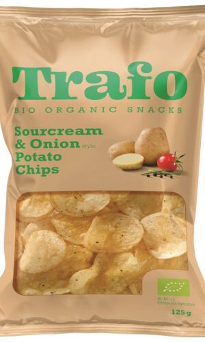CHIPSY ZIEMNIACZANE O SMAKU ŚMIETANKOWO - CEBULOWYM BIO 125 g - TRAFO