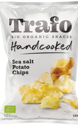 CHIPSY ZIEMNIACZANE CIENKO KROJONE Z SOLĄ MORSKĄ BIO 125 g - TRAFO