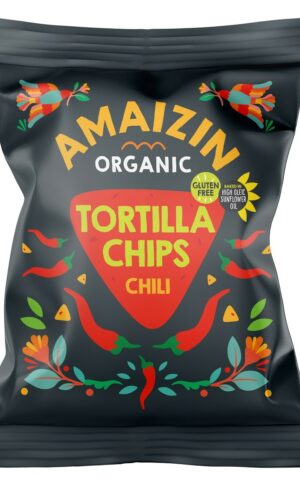 CHIPSY TORTILLA KUKURYDZIANE CHILI BEZGLUTENOWE BIO 75 g - AMAIZIN