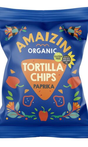 CHIPSY TORTILLA KUKURYDZIANE PAPRYKOWE BEZGLUTENOWE BIO 75 g - AMAIZIN