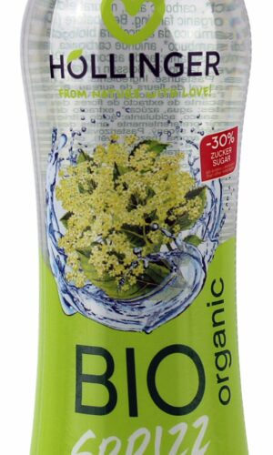 NAPÓJ GAZOWANY O SMAKU KWIATÓW CZARNEGO BZU 30 % MNIEJ CUKRU BIO 500 ml - HOLLINGER