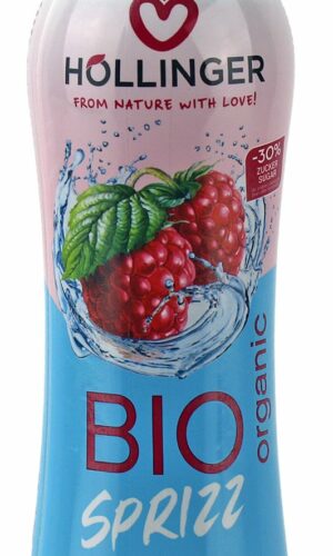 NAPÓJ GAZOWANY MALINOWY 30 % MNIEJ CUKRU BIO 500 ml - HOLLINGER