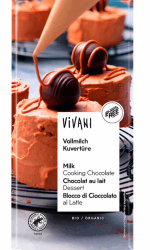 CZEKOLADA KUWERTURA MLECZNA DO GOTOWANIA BIO 200 g - VIVANI