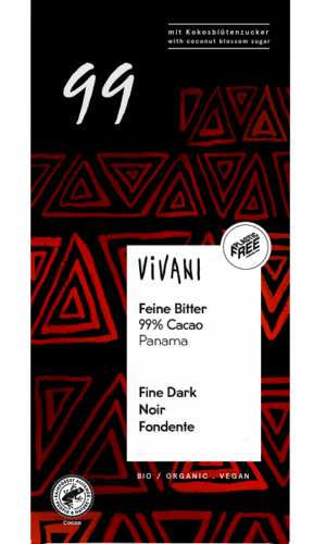 CZEKOLADA GORZKA 99 %  BIO 80 g - VIVANI