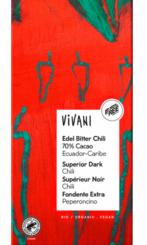 CZEKOLADA GORZKA Z CHILI BIO 100 g - VIVANI