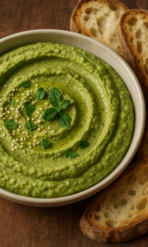 Humus z herbatą matcha
